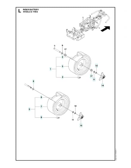 Husqvarna RIDER BATTERY - Wheels & Tyres