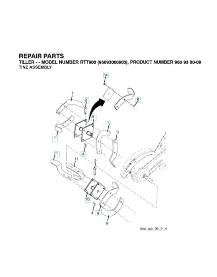 Husqvarna RTT900 - 2009-4 - Tine Assembly