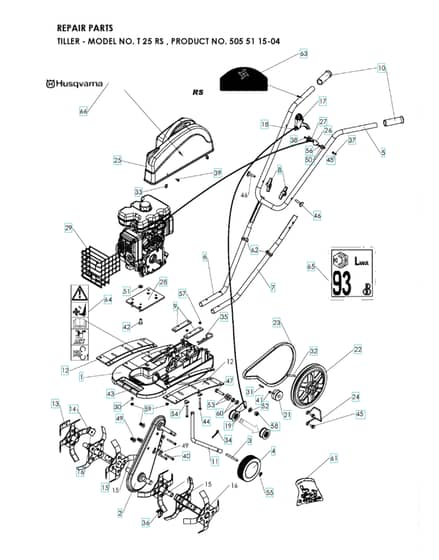 Husqvarna T25RS - Repair Parts