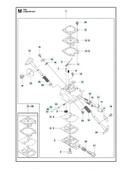Husqvarna T425 - 2008-curr - Carburetor Details