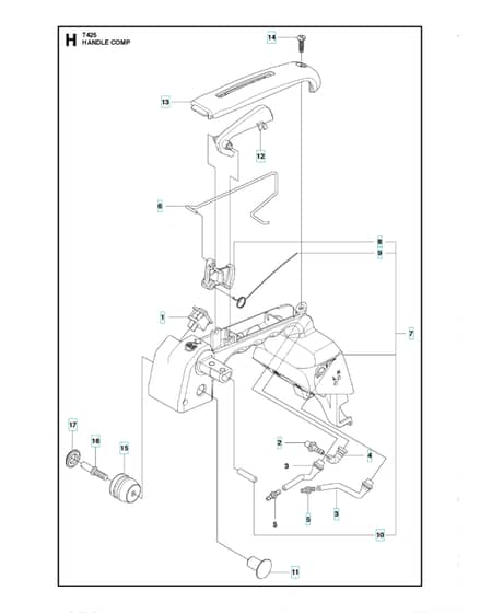 Husqvarna T425 - 2008-curr - Handle & Controls
