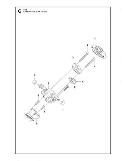 Husqvarna T435 - Carburetor & Air Filter