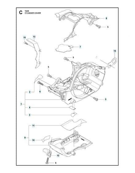 Husqvarna T435 - Cylinder Cover