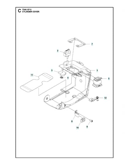 Husqvarna T540XPII - Cylinder Cover