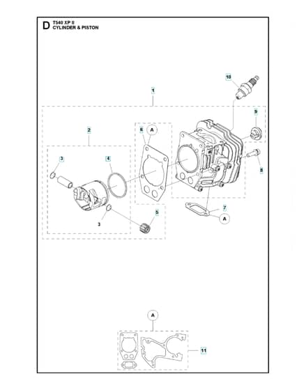 Husqvarna T540XPII - Cylinder Piston