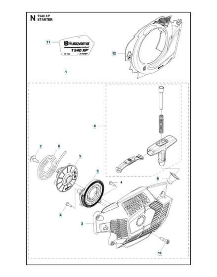 Husqvarna T540XP - Starter
