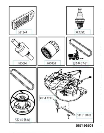 Husqvarna Tc 142 - Frequently Used Parts