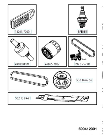 Husqvarna Ts 242 - Frequently Used Parts