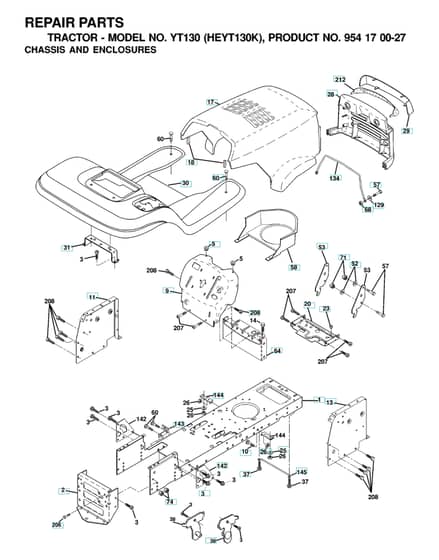 Husqvarna Yt130 - Chassis & Enclosures