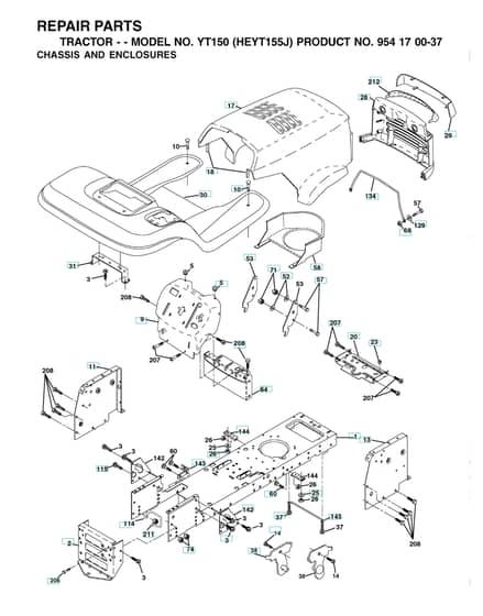 Husqvarna Yt150 - Chassis & Enclosures