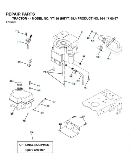 Husqvarna Yt150 - Engine & Cutting Equipment