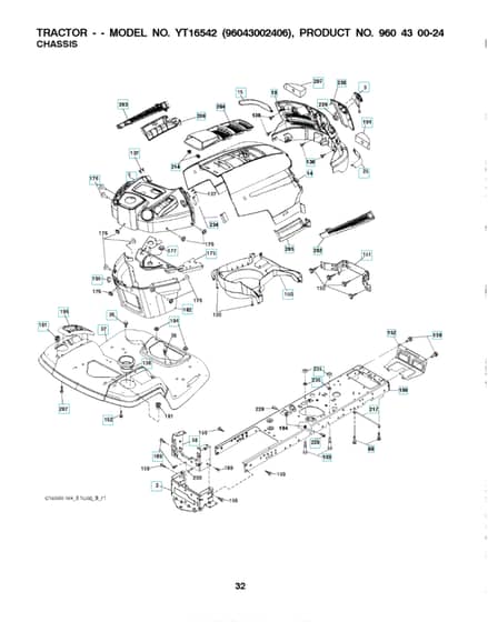Husqvarna Yt16542 - Chassis & Frame