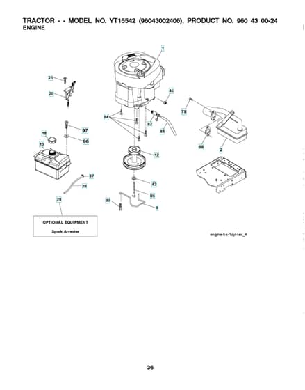Husqvarna Yt16542 - Engine