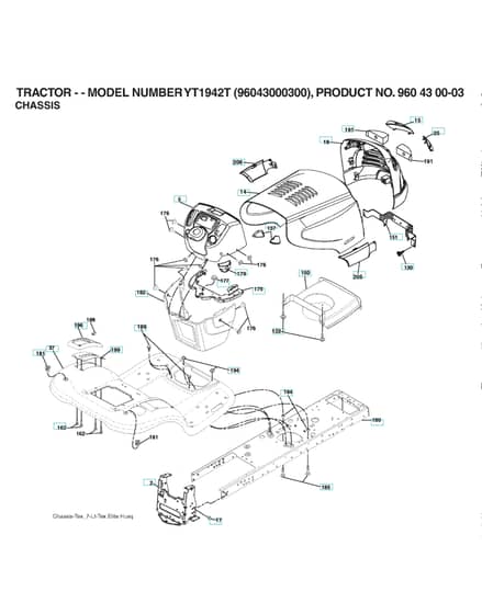 Husqvarna Yt1942 T - Chassis & Enclosures