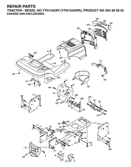 Husqvarna Yth1342 Xp - Chassis & Enclosures