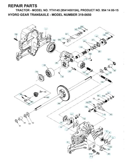 Husqvarna Yth145 - Transmission