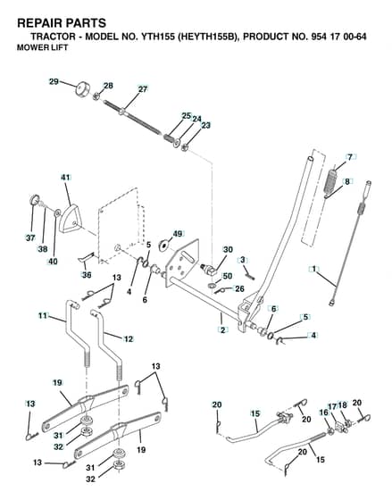Husqvarna Yth155 - Mower Lift & Deck Lift