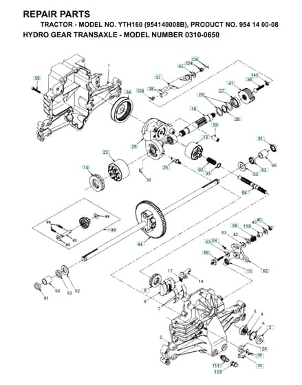 Husqvarna Yth160 - Transmission