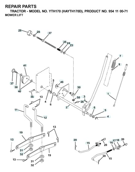Husqvarna Yth170 - Mower Lift & Deck Lift