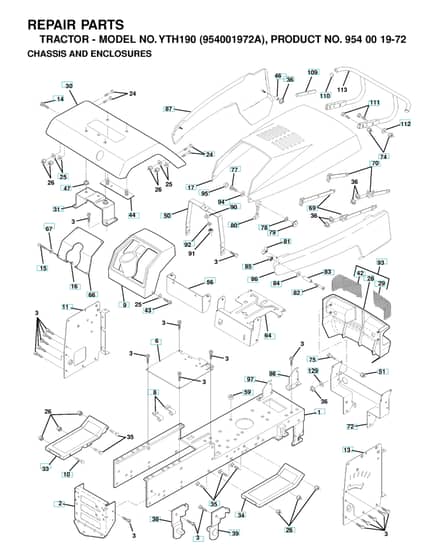 Husqvarna Yth190 - Chassis & Enclosures