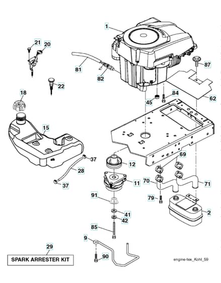 Husqvarna Yth2042 Twin - Engine