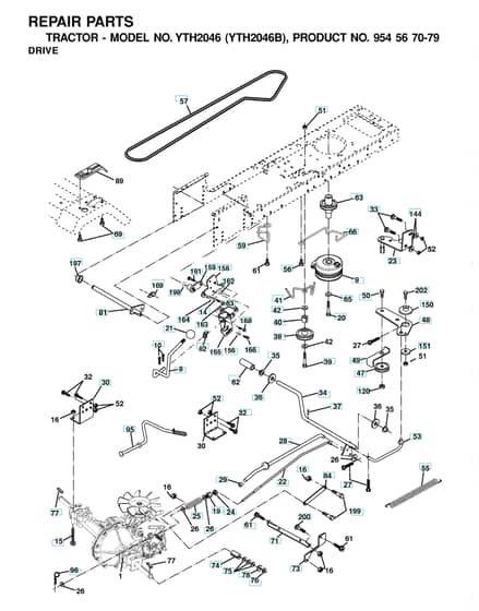 Husqvarna Yth2046 B - Drive