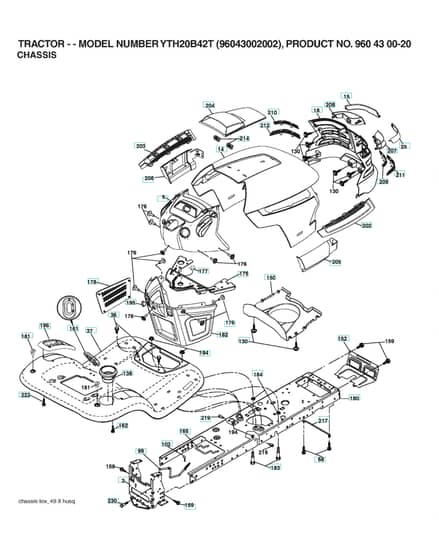 Husqvarna Yth20B42 T - Chassis & Enclosures