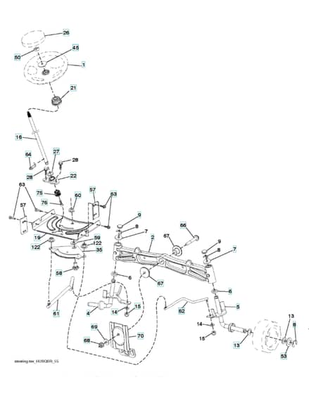 Husqvarna Yth20K42 - Steering