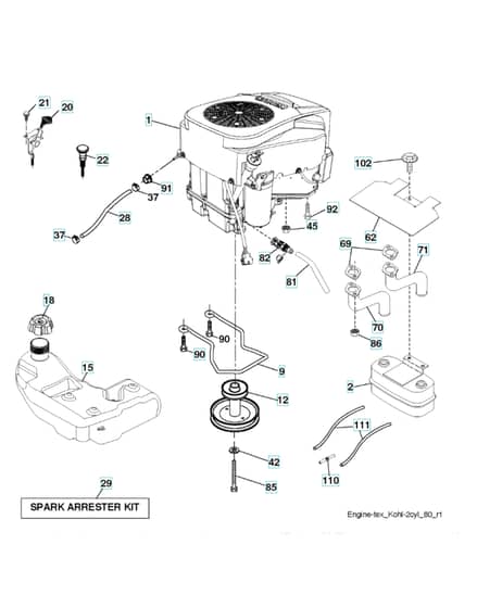 Husqvarna Yth20K46 - Engine