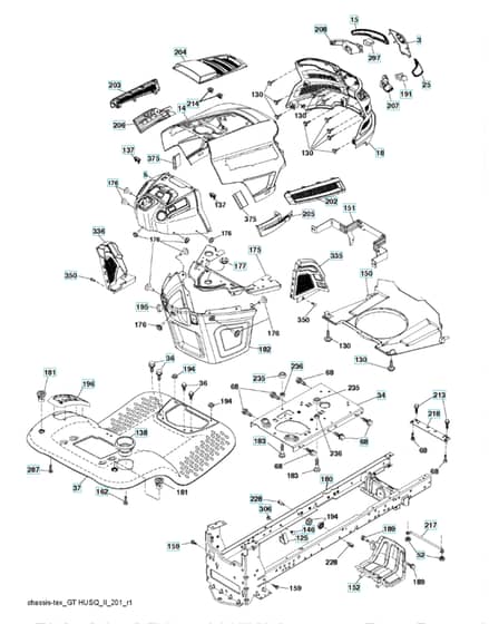 Husqvarna Yth20V42 - Chassis & Frame