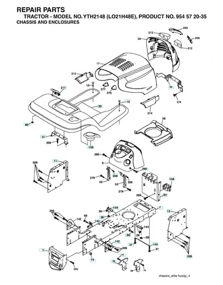 Husqvarna Yth2148 - Chassis & Enclosures