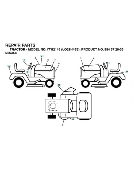 Husqvarna Yth2148 - Decals