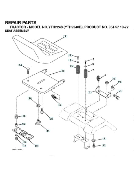 Husqvarna Yth2248B - Seat