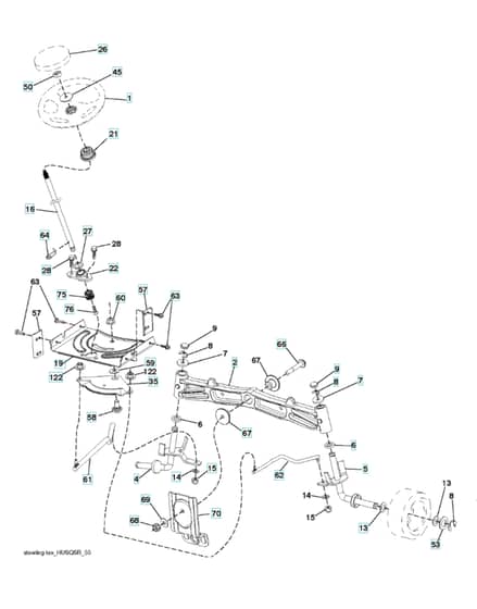 Husqvarna Yth22K42 - Steering