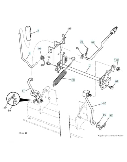 Husqvarna Yth22K46 - Mower Lift Lever