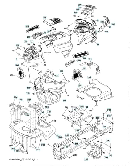 Husqvarna Yth22K48 - Chassis & Frame
