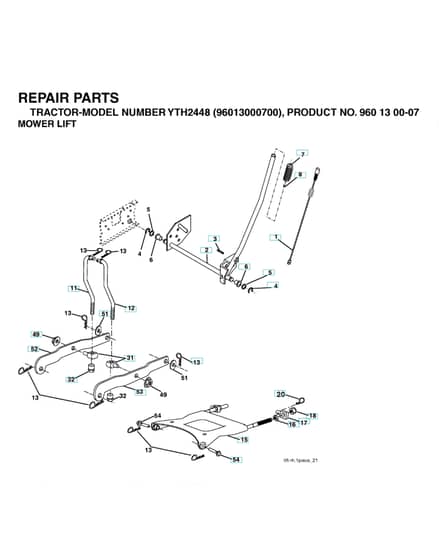 Husqvarna Yth2448 - Mower Lift & Deck Lift