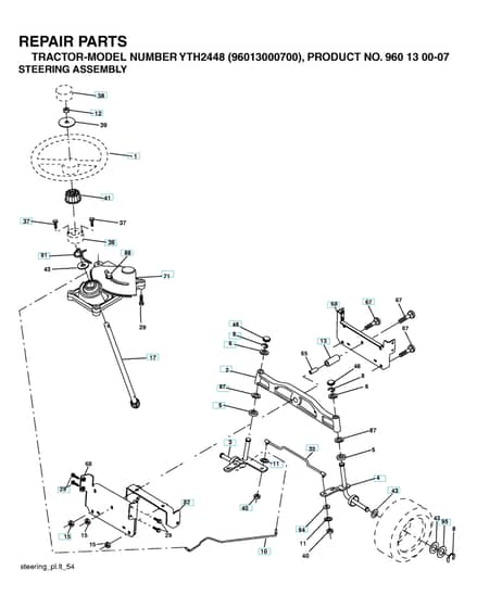 Husqvarna Yth2448 - Steering