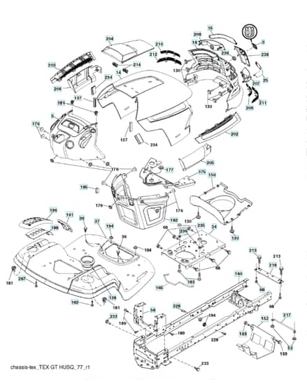 Husqvarna Yth24V54 - Chassis & Frame