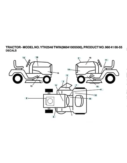 Husqvarna Yth2546 Twin - Decals