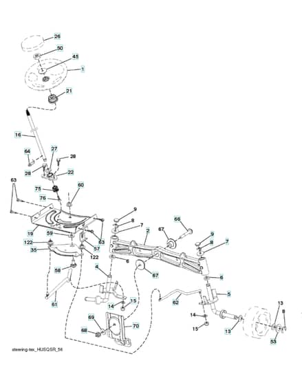 Husqvarna Yth25K54 - Steering