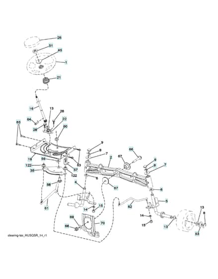 Husqvarna Yth26K54 - Steering