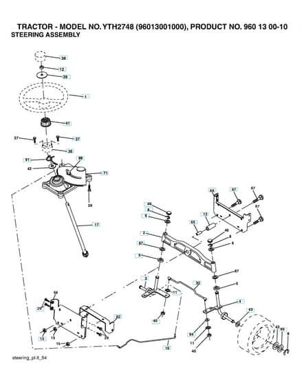 Husqvarna Yth2748 - Steering