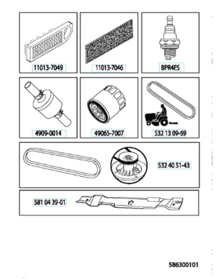 Husqvarna Yth 224T - Frequently Used Parts