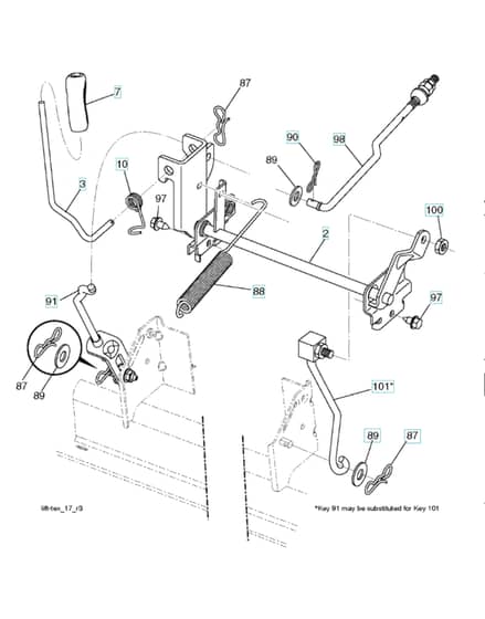 Husqvarna Yth 224T - Mower Lift Lever