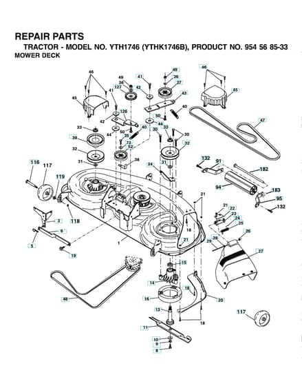 Husqvarna Ythk1746B - Mower Deck & Cutting Deck