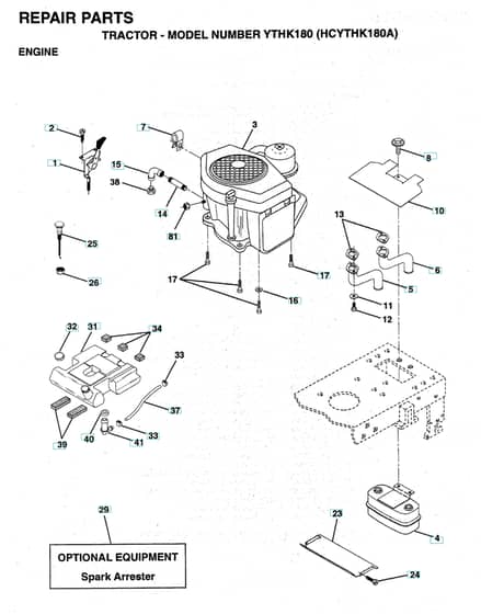 Husqvarna Ythk180 - Engine