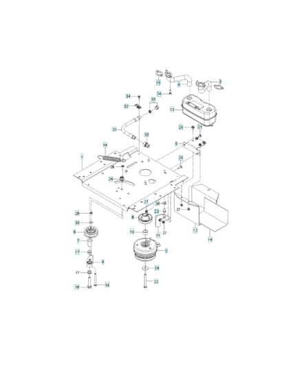 Husqvarna Z246 - Engine Mounting With Guards & Muffler