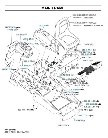 Husqvarna Z4217 Bia - Frame