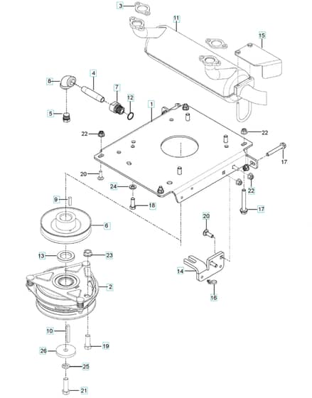 Husqvarna Z548 L - Engine Mounting With Guards & Muffler
